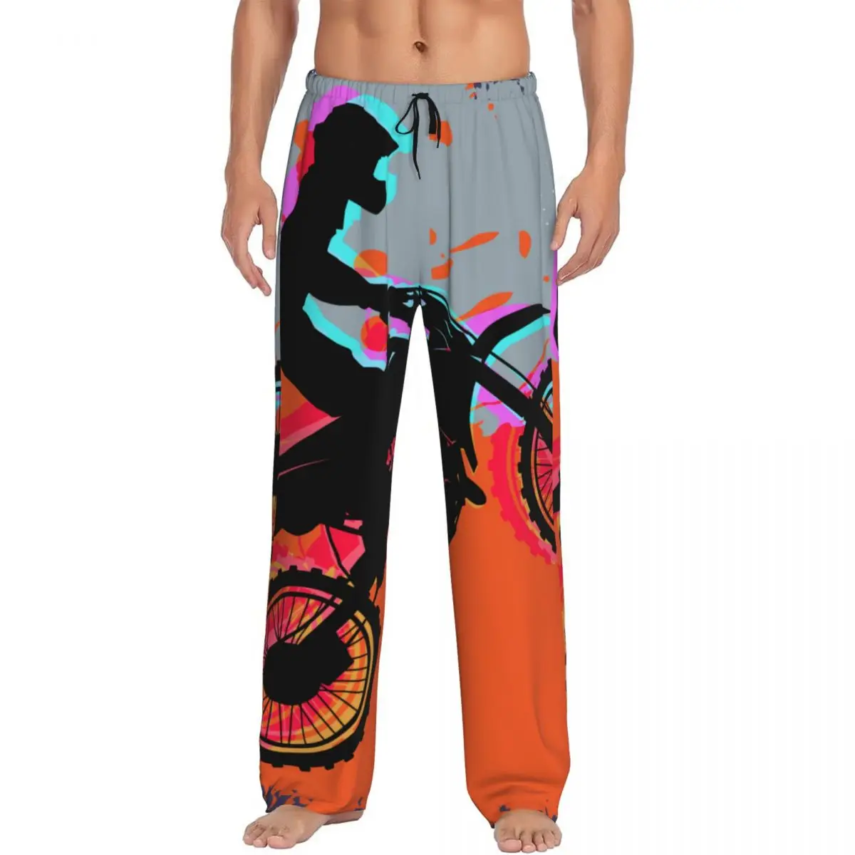 Mens Pajamas Pyjamas Pants Motocross Abstract Lounge Pants Sleep Bottoms