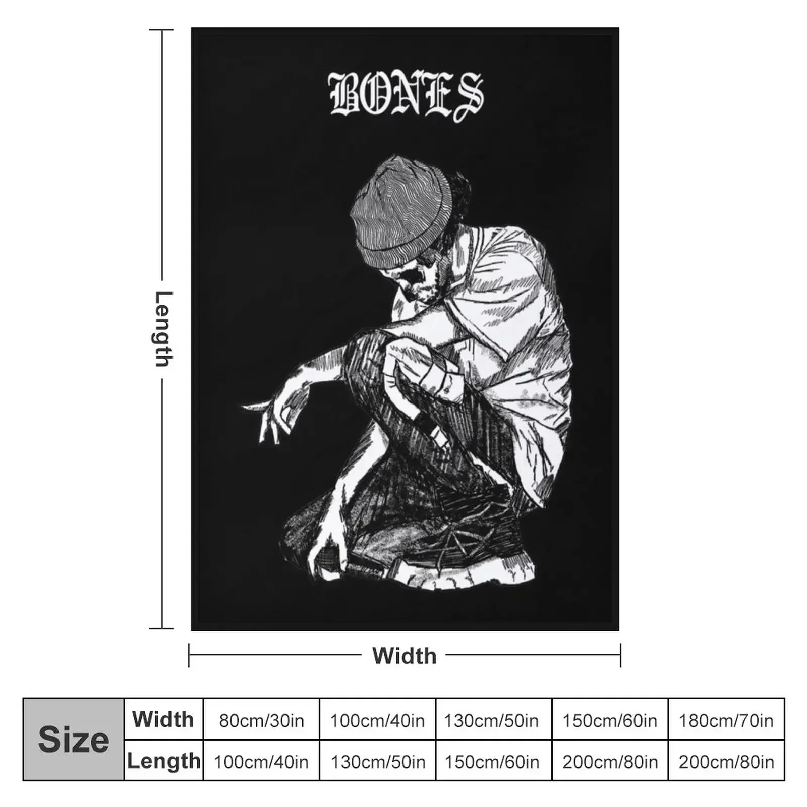Drawn Up Sesh Bones Premium Throw Blanket couch cozy soft plush fuzzy picnic outdoor blanket