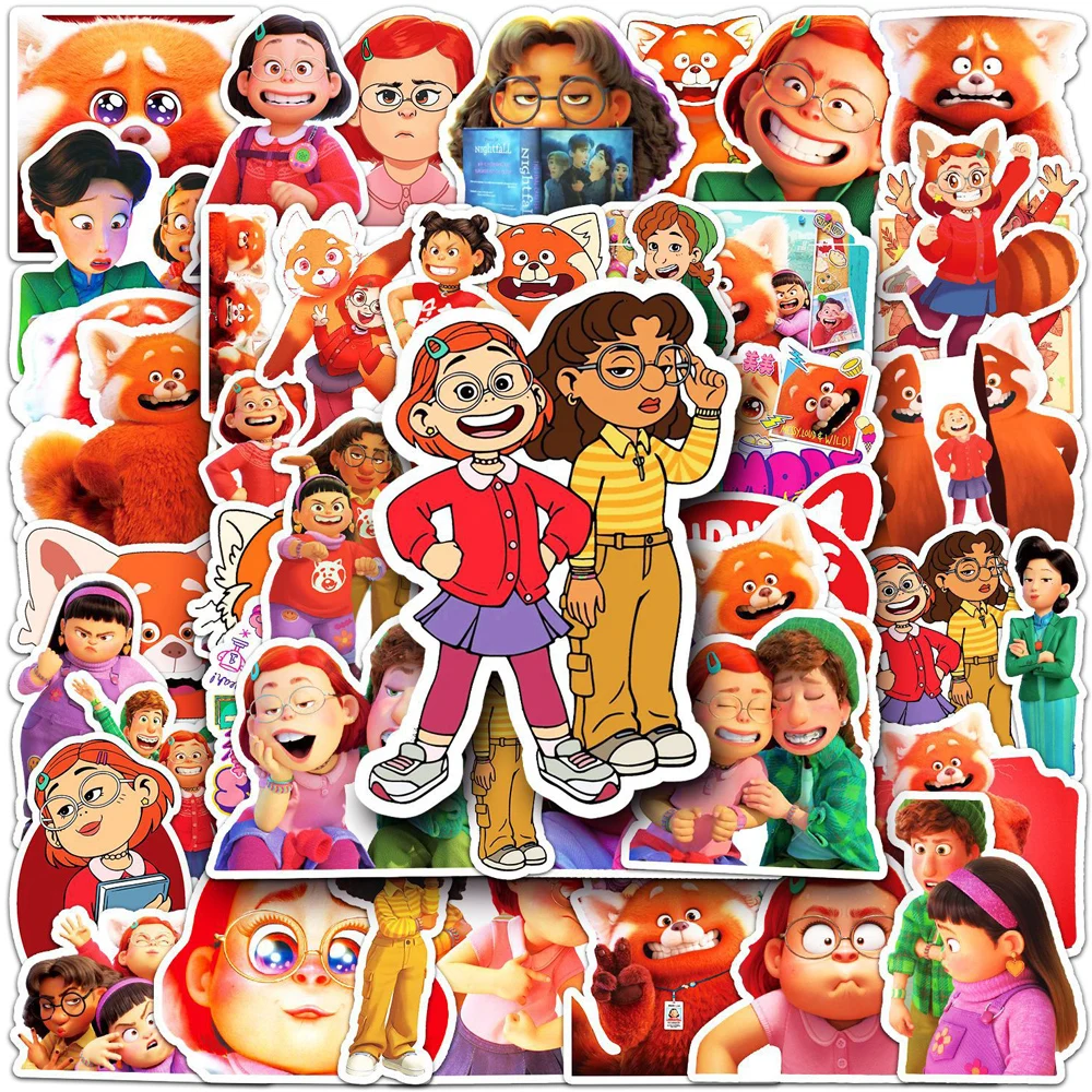 10/30/50pcs Disney Turning Red Stickers for Kids Toys impermeabile decorativo Skateboard Phone Case Laptop Cute Anime Sticker Pack