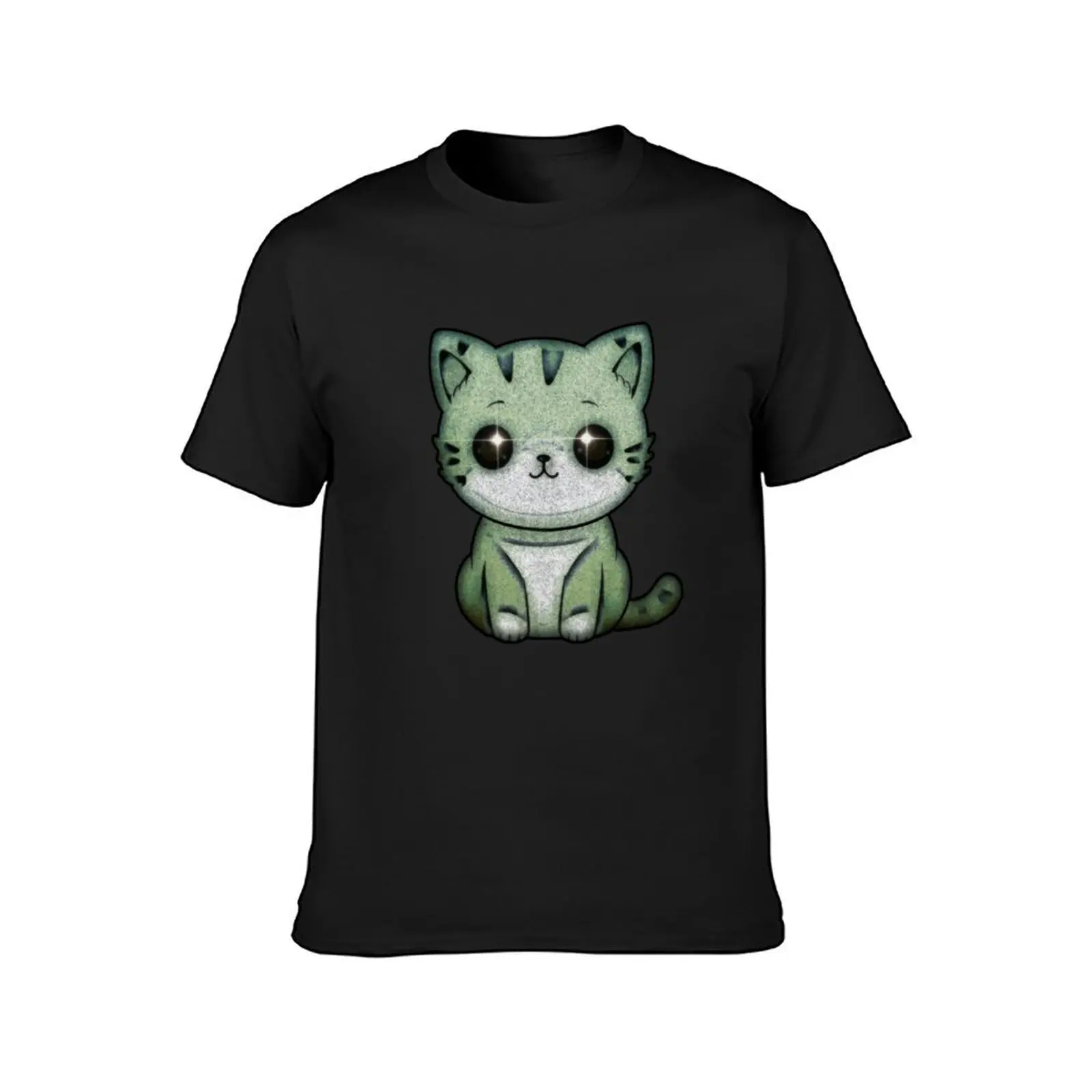 Cute Kitten . Sparkling Eyes . Warm Pastel Green . Kids Bedroom #4 T-Shirt animal prinfor boys plain black t-shirts for men