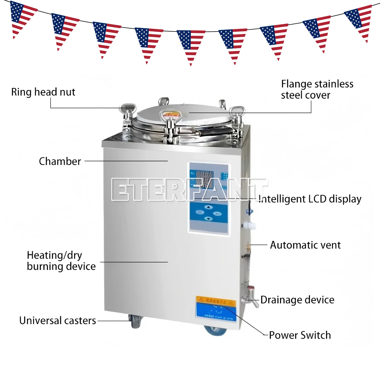 Autoclave verticale sterilizzatore ad alta pressione da 35 litri Display a LED/Autoclave a vapore a pressione verticale da 28 litri Automazione sterilizzatore US