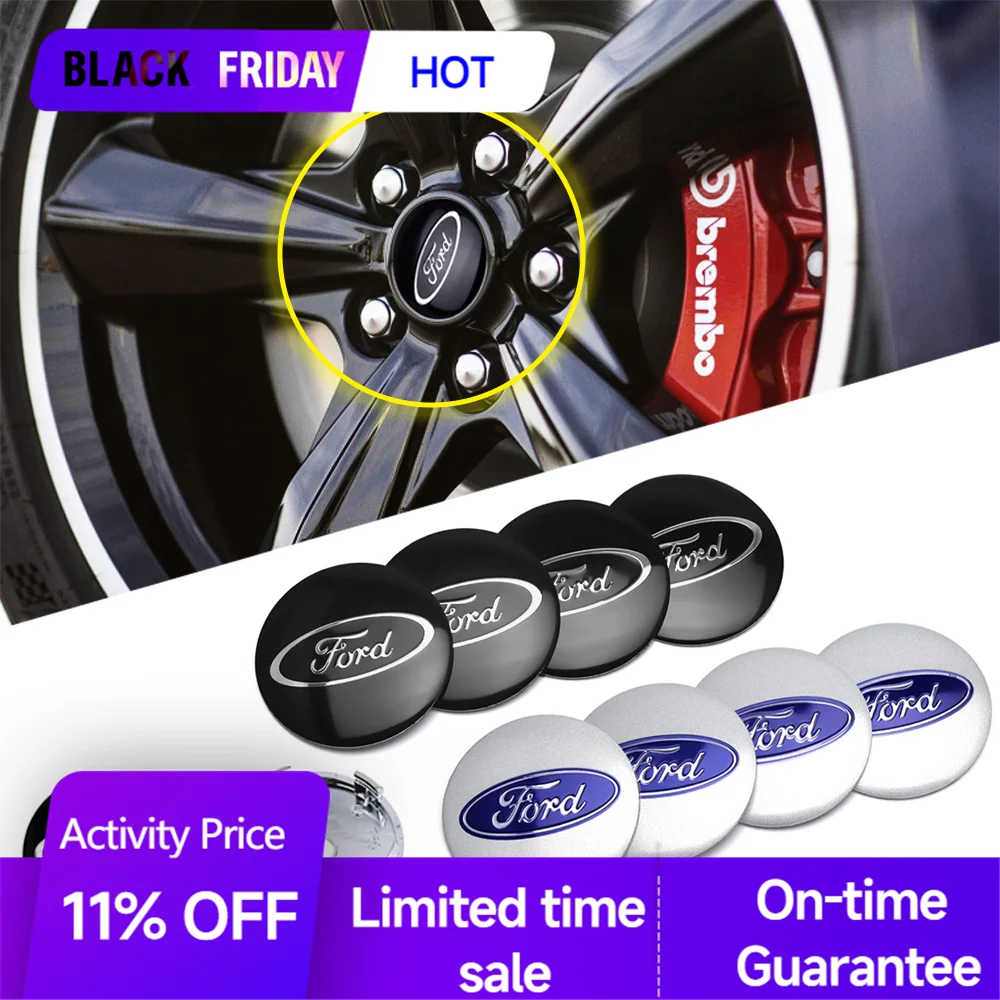 4PCS Car Styling Wheel Center Hub Caps Tire center Covers Hubcap Stickers For Ford Focus Mk2 Mk3 Party Ranger Mondeo Mk4 Mustang