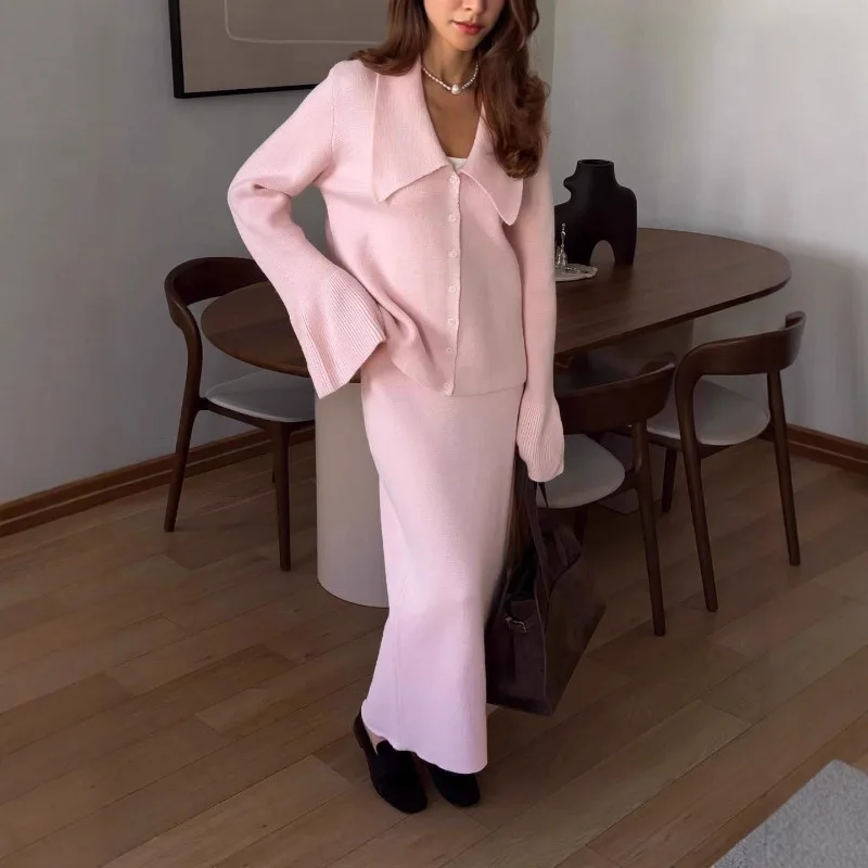Tuularose Elegant Dress Set Women's Long Sleeve Knit Cardigan Top Slim  Casual Maxi Skirts Set 2025 New Autumn Fashion Dress Set - AliExpress  200000345