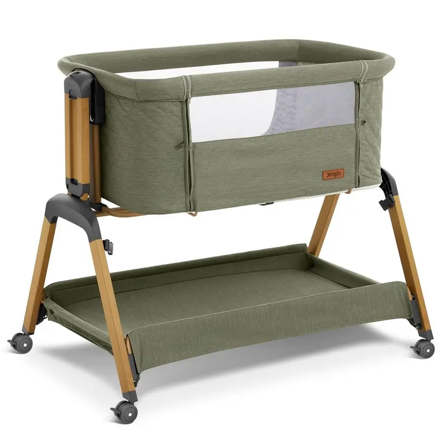 

in 1 Baby Bassinet, Rocking Bassinets with Comfy Mattress and Wheels, Adjustable Height Bassinet Bedside Sleeper, Easy Folding P