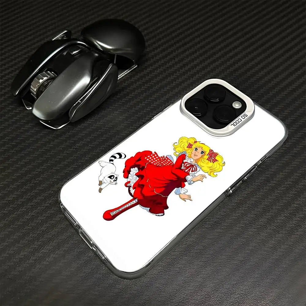 حافظة هاتف أنيمي مانغا كاندي لهاتف آيفون 17،16،15،14،13،12،11 بلس، برو ماكس غطاء أبيض غير لامع مقاوم للصدمات