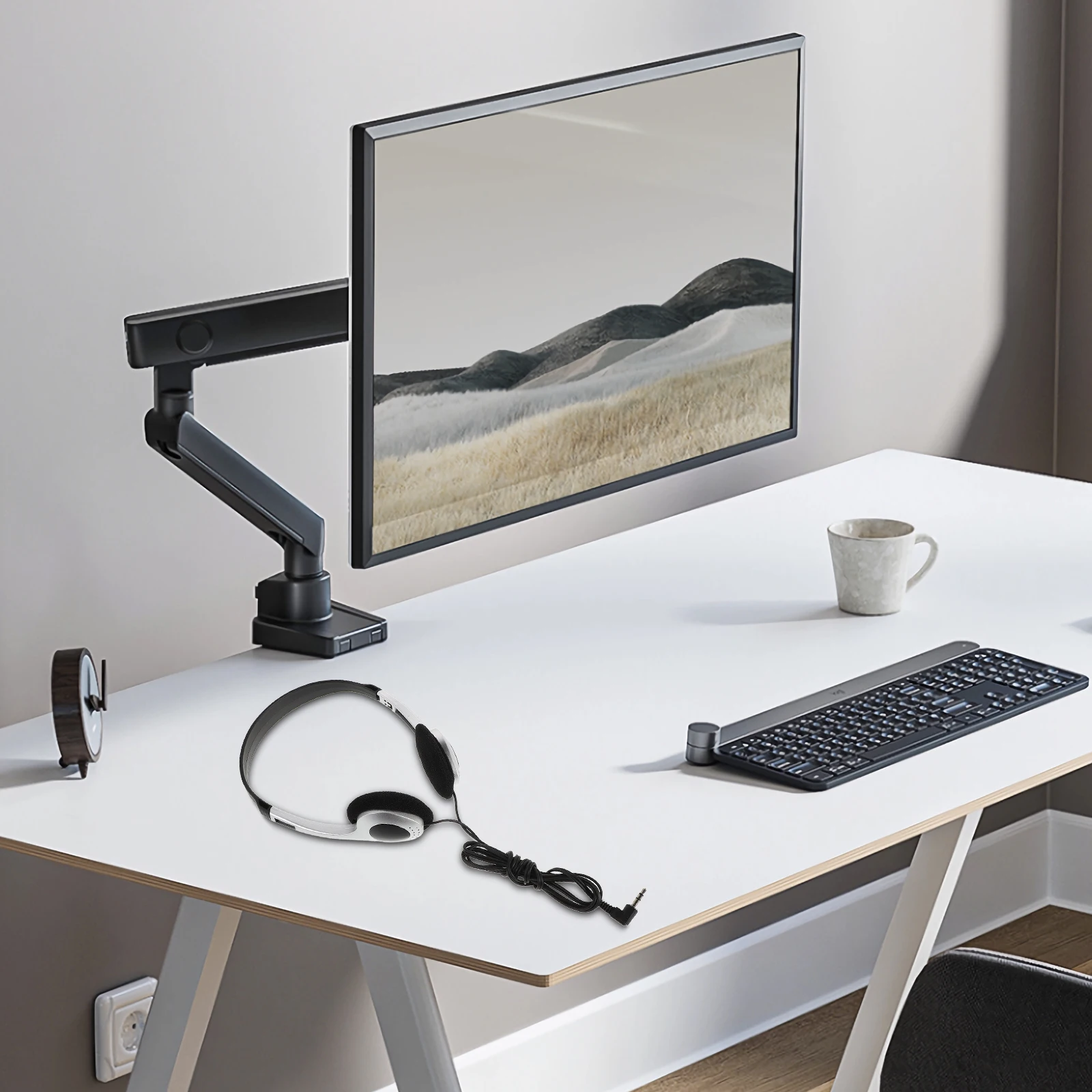 

Retro on Ear Headphones Silver Sprayed Wired for Computer Phone Tablet Gaming Music Students Comfortable Lightweight Travel