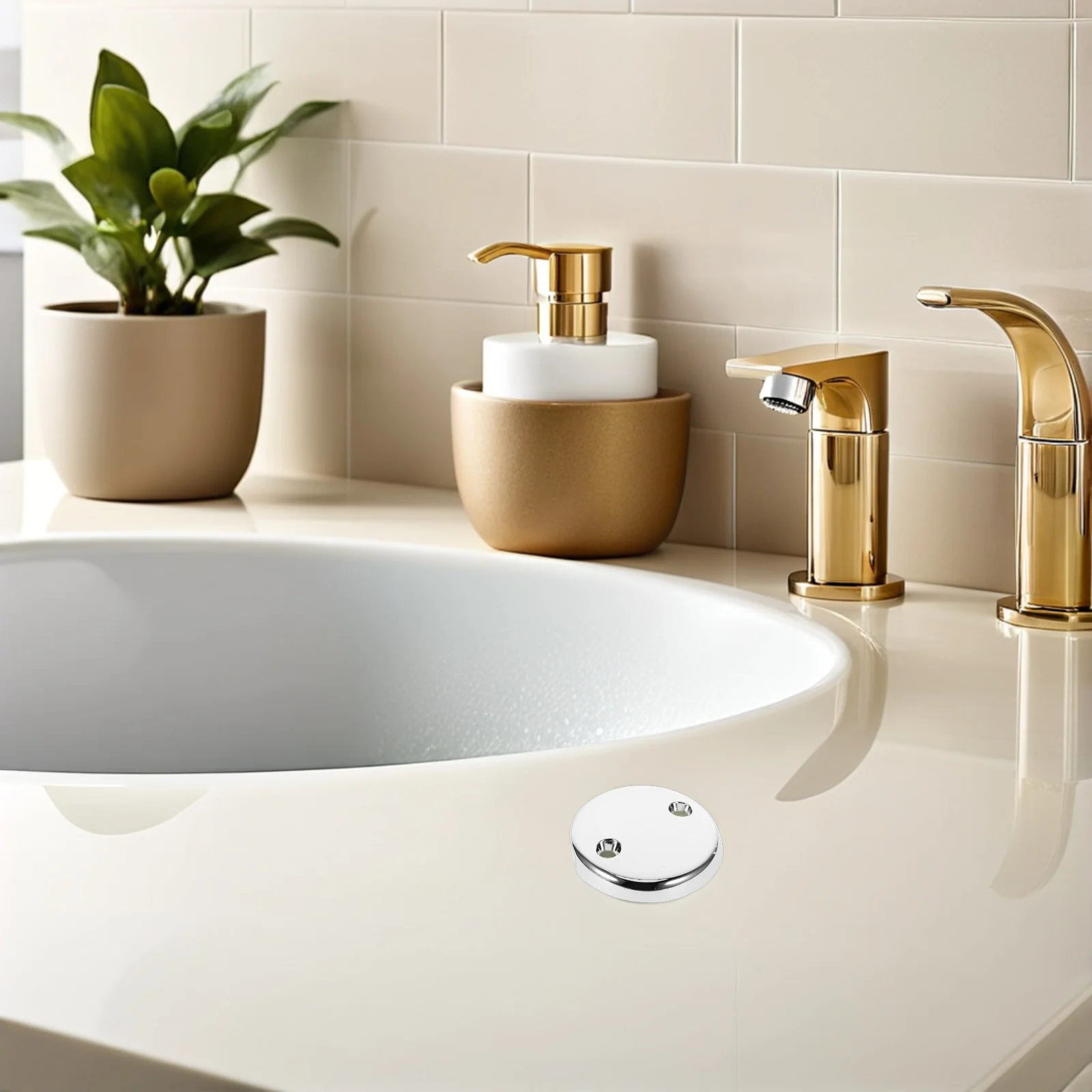 

2Pcs Bathtub Drain Cover - Seamless Overflow Plate for Tub Drain Replacement No Tools Needed Improved Drainage Compatibility