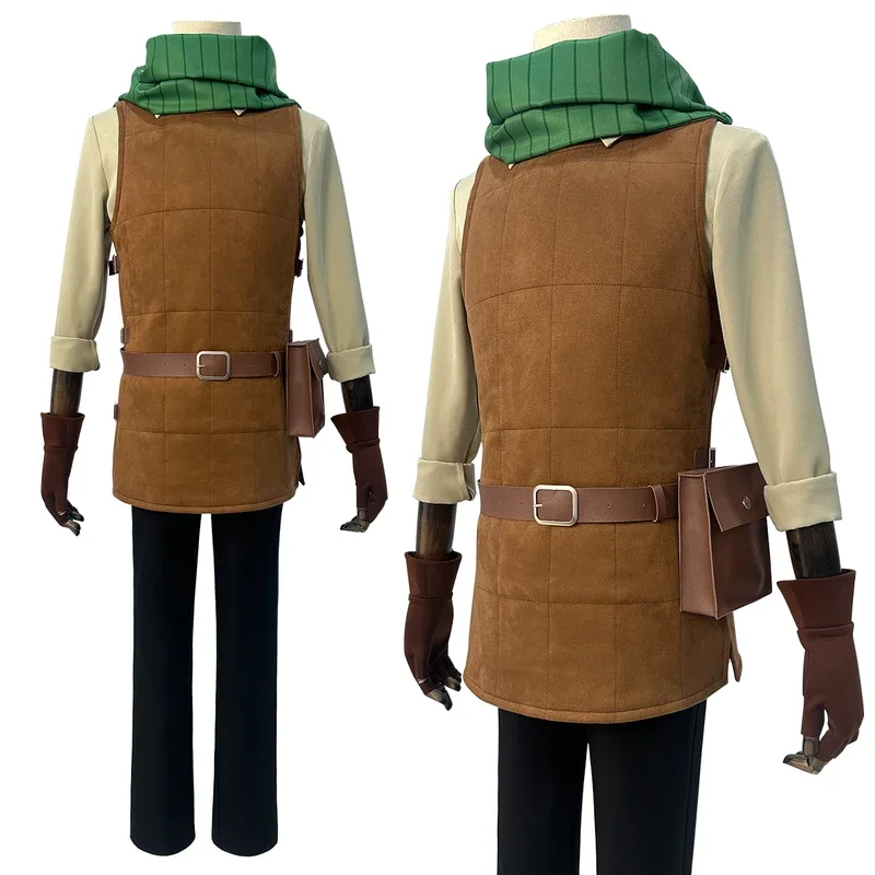 SN60 HOLOUN Delicious Dungeons Meshi Anime Chilchuck Tims przebranie na karnawał peruka kamizelka koszula spodnie pas szalik etui Halloween C5 i 8 $