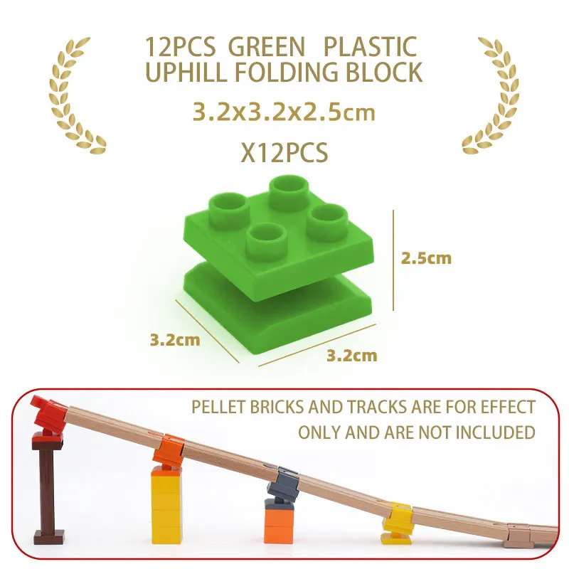Universal Wooden Train Track Accessories Slope Building Blocks Connection Adapter Compatible With Wooden Railway Train Track Toy