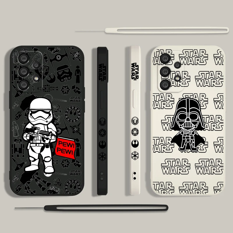 Star Wars Darth Vader Phone Case For Samsung A55 A53 A33 A52 A32 A71 A51 A21S A35 A25 5G Liquid Left Rope Funda