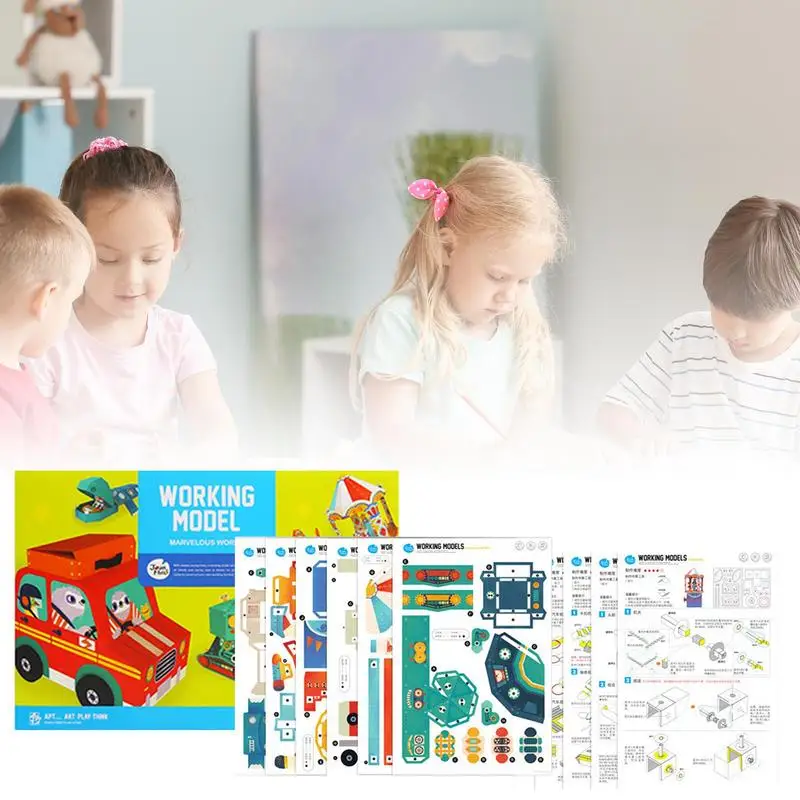 Children's Paper Folding Toys 3D Paper Folding Art Kit Craft Making Tool With Colorful Patterns For Birthdays Christmas And New