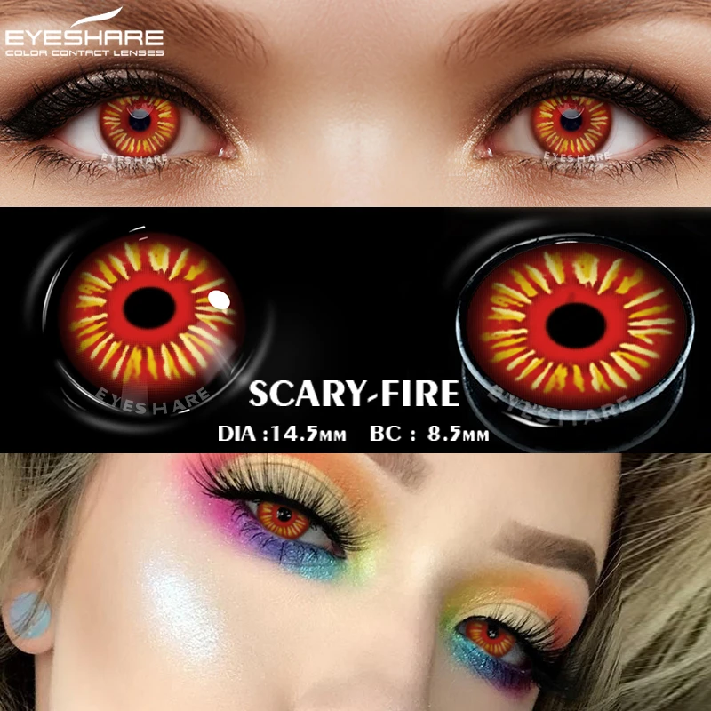 EYESHARE 1pair Color Contact Lenses New Cosplay Colored Contact Lens Eye Blue White Color Lens Yearly Use Beauty Makeup for Eyes