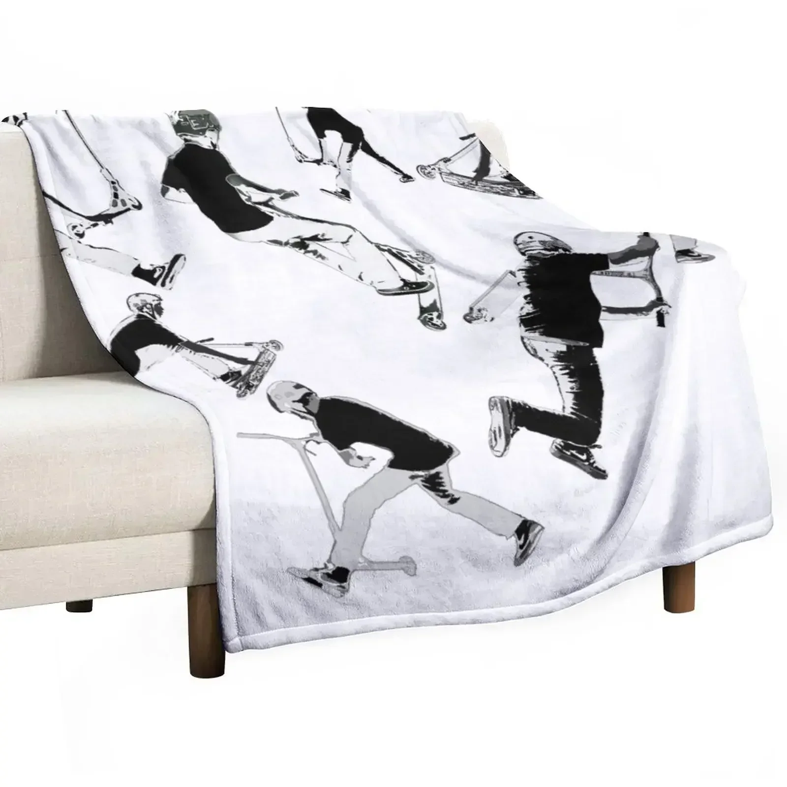 Airtime!- Stunt Scooter Fun Throw Blanket Summer Sofa Weighted Blankets