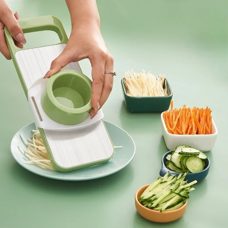 

Kitchen Stainless Steel Safe Multifunctiona Manual Vegetable Slicer Cutter Potato Shredders Garlic Carrot Grater Chopper