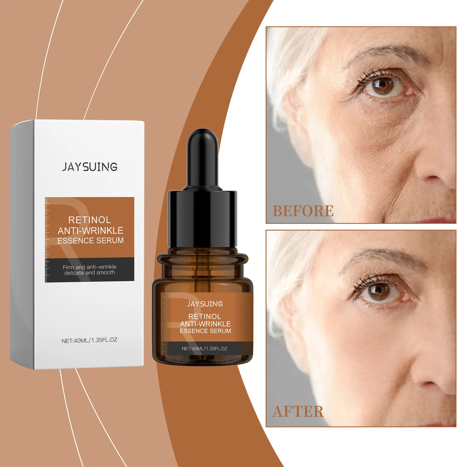 

Effective Face Serum for Wrinkles and Fine Lines, Moisturizing and Brightening Skin with Vitamin C and Hyaluronic Acid