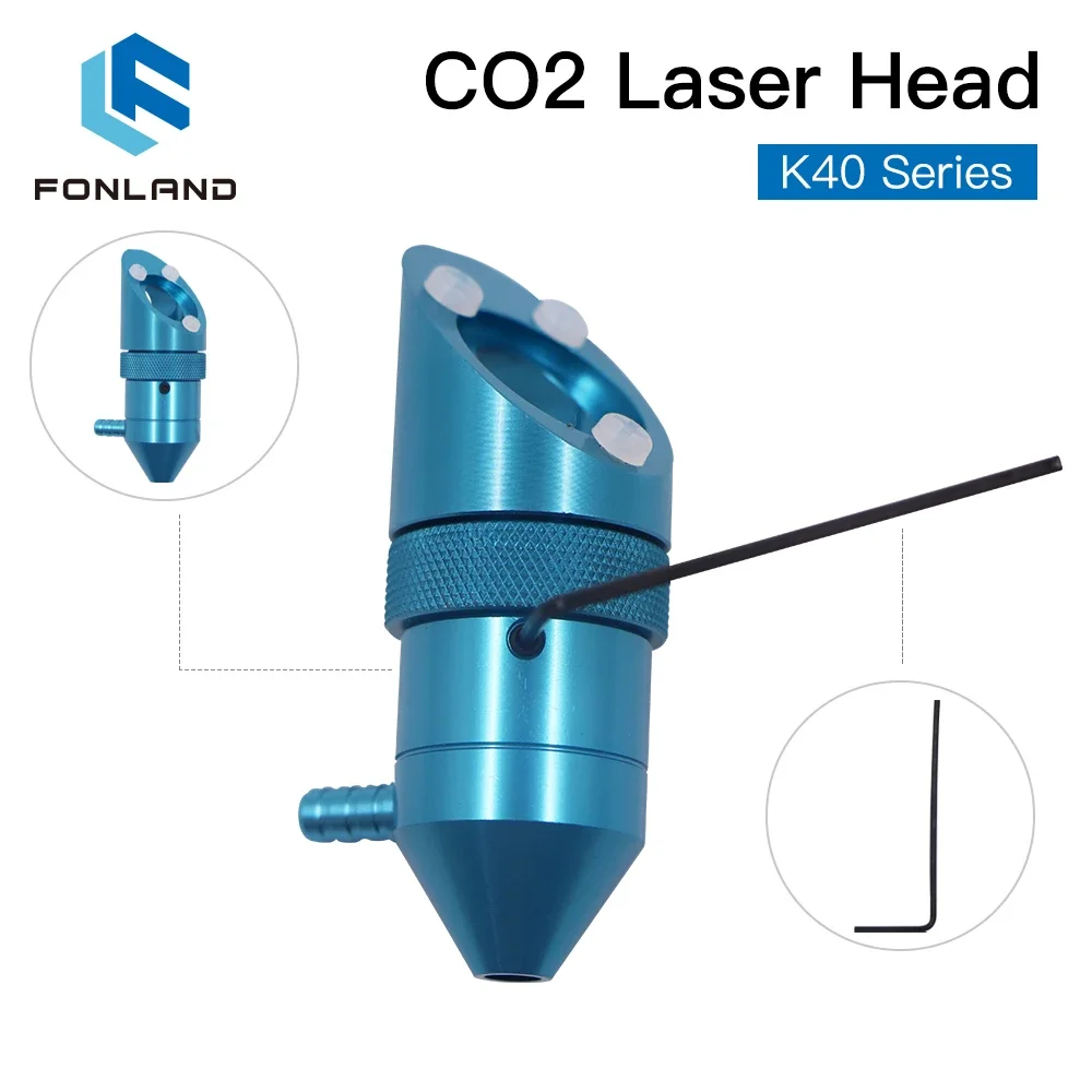 FONLAND CO2 Laser Head For K40 Series Laser Engraving Cutting Machine Lens Dia 12/15/18mm Focal Length 50.8mm Mirror 20mm