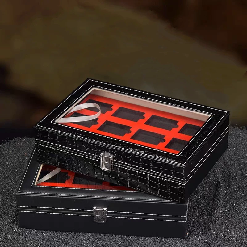 24 Slots Lighter Holder Case Two Layers Leather Lighter Box Luxury Lighter Display Gift Case