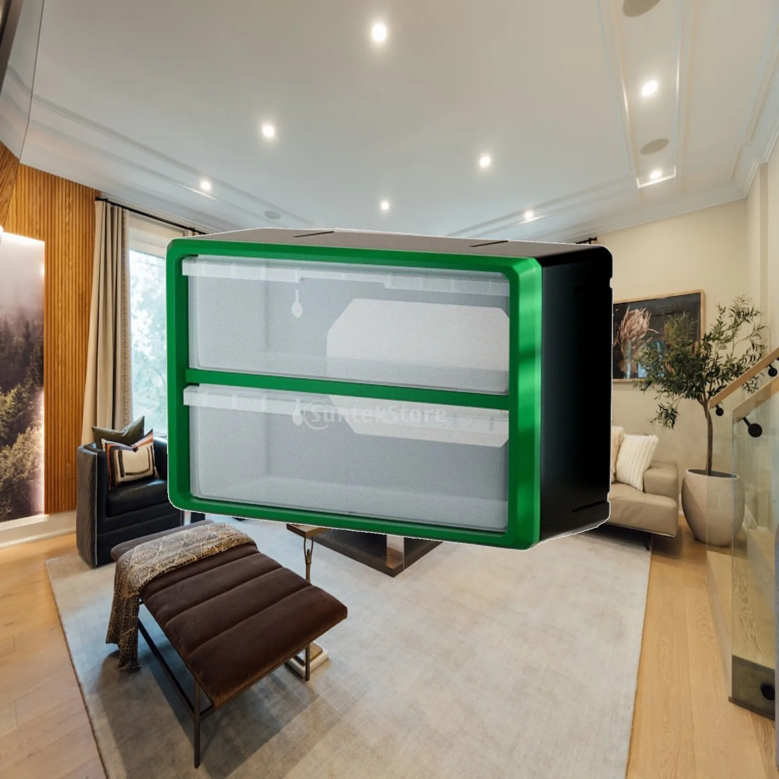 Modular Storage Container with Stackable Drawer Units for Efficient Small Parts Sorting and Clean Layout
