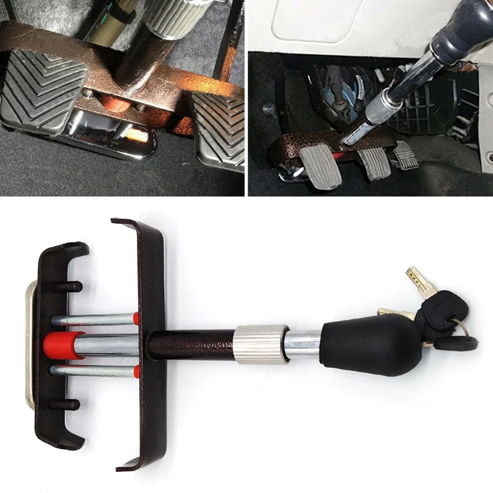 1Set Car Clutch Lock Universal Auto Brake Pedal Lock Theft Protection Locking Tool Anti-Theft Brake Clutch Pedal Lock