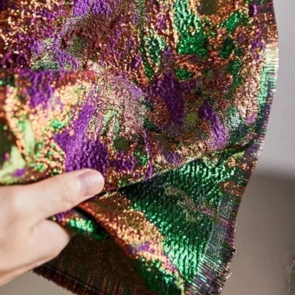 

Ретро позолоченная жаккардовая ткань для рельефной полуюбки, декоративная живопись, одежда, дизайнерские ткани по метрам, ткань для шитья своими руками