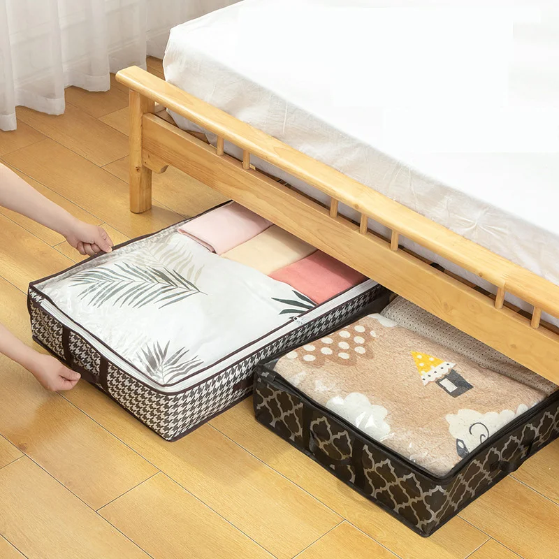 Under-bed Storage Bag Drawer Type Blanket Storage Box Cloth Art Clothes Under Bed Quilt Organizer Dustproof  storage organizer