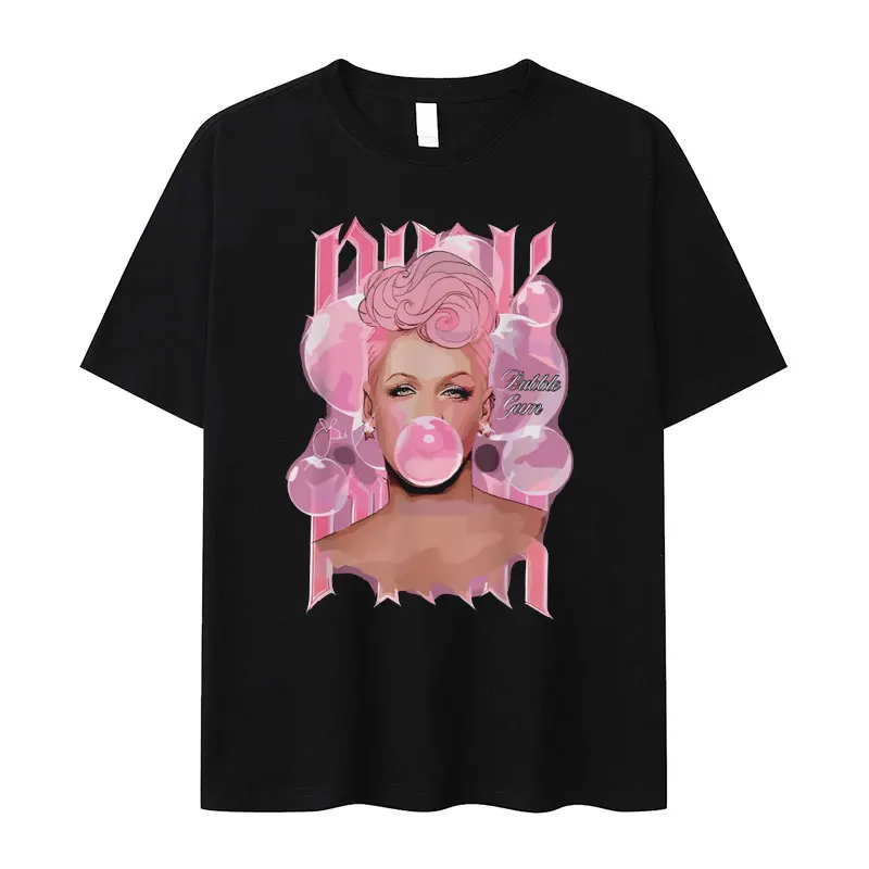 

Футболка P!nk Pink Bubble Singer, летняя Карнавальная футболка для поездок, мужская и женская модная футболка в стиле ретро высокого качества, футболки большого размера из 2024 хлопка, 100%