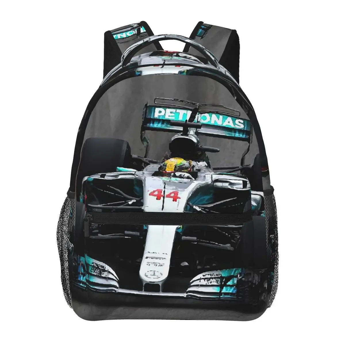 Lewis Hamilton 44 - Digital Art Backpacks Boys Girls Bookbag Students School Bags Kids Rucksack Shoulder Bag Large Capacity