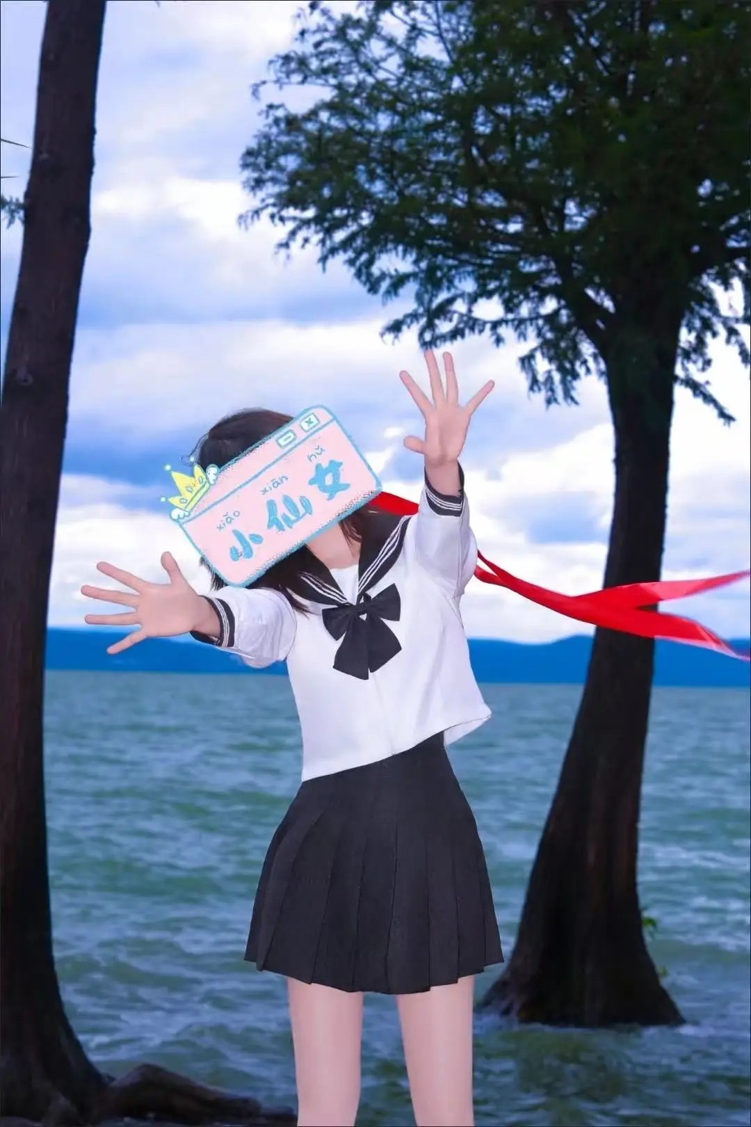 

Classic Black Three-Book Style Sailor Outfit Japanese Academy Style Long Short Sleeve Top with Skirt Set