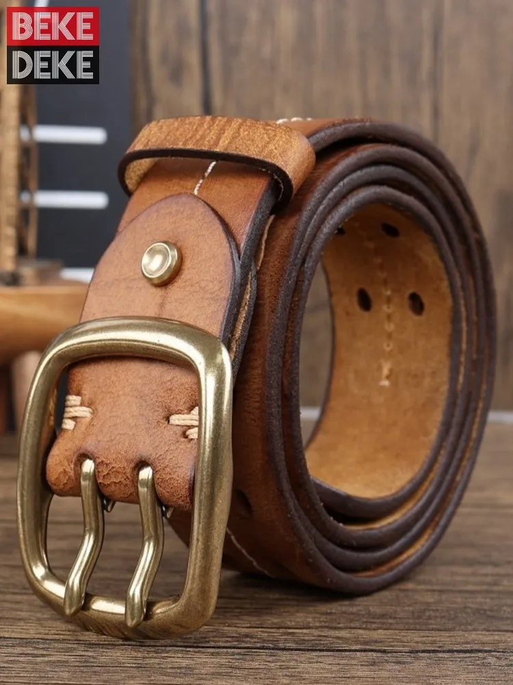 

Модный ретро-ремень для мужчин, универсальный, с вырезами, из натуральной кожи, с пряжкой, ручной работы, из натуральной коровьей кожи, для брюк, мужской пояс