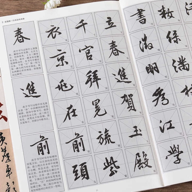 Chinese Calligraphy Skills Tutorial Running Cursive Script Calligraphy Brush Copybook Calligraphy Inscription Technique Copybook