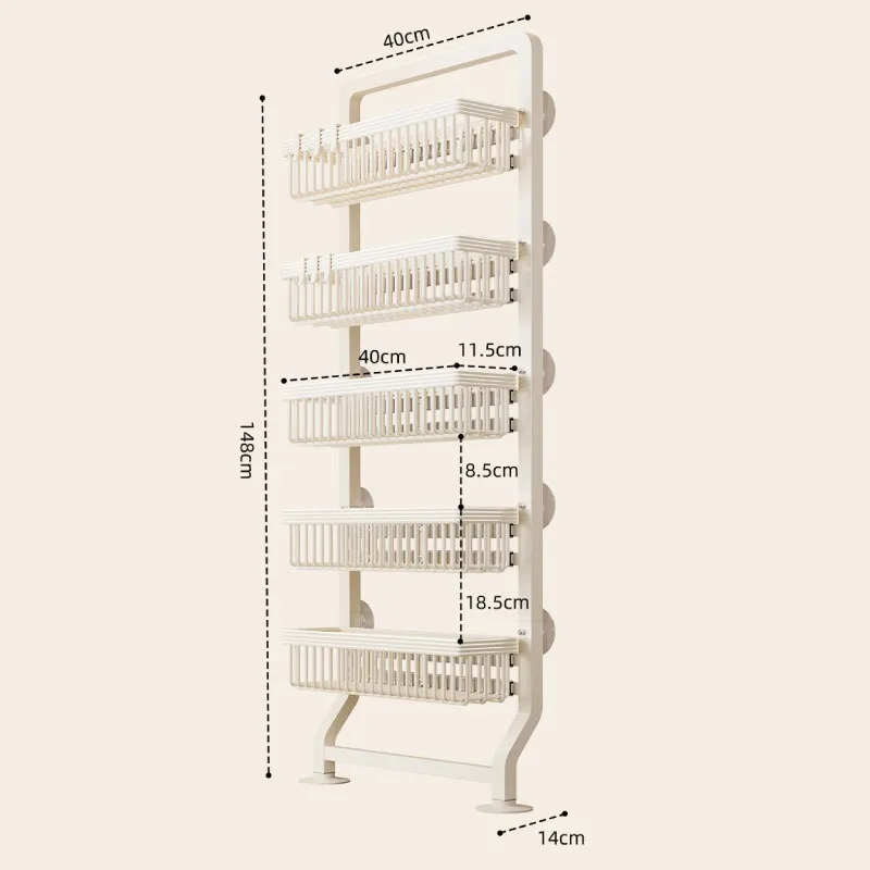 Basket kitchen crevice against the wall Extremely narrow side seasonings on the wall Multi-layer storage rack