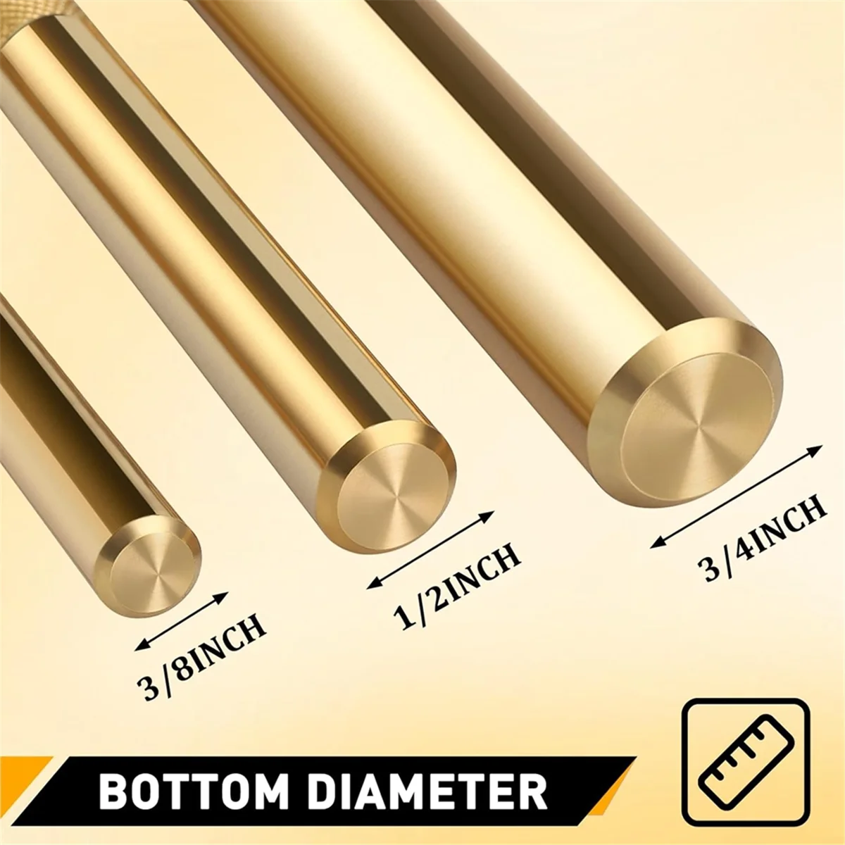 L33A_3Pcs 61360 Knurled Brass Drift Punch Set,Hand Tool Punches Tools 25077 3/4Inch 25076 1/2Inch 25075 3/8Inch Drift Punch view 6