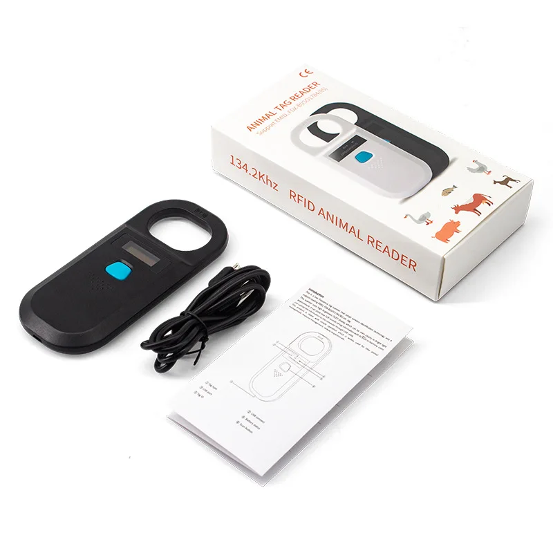 134.2Khz/125Khz Animal Tag RFID Reader Pet Microchip Scanner For Dog Cat Rabbit Cow Sheep EMID FDX-B ISO11784 11785