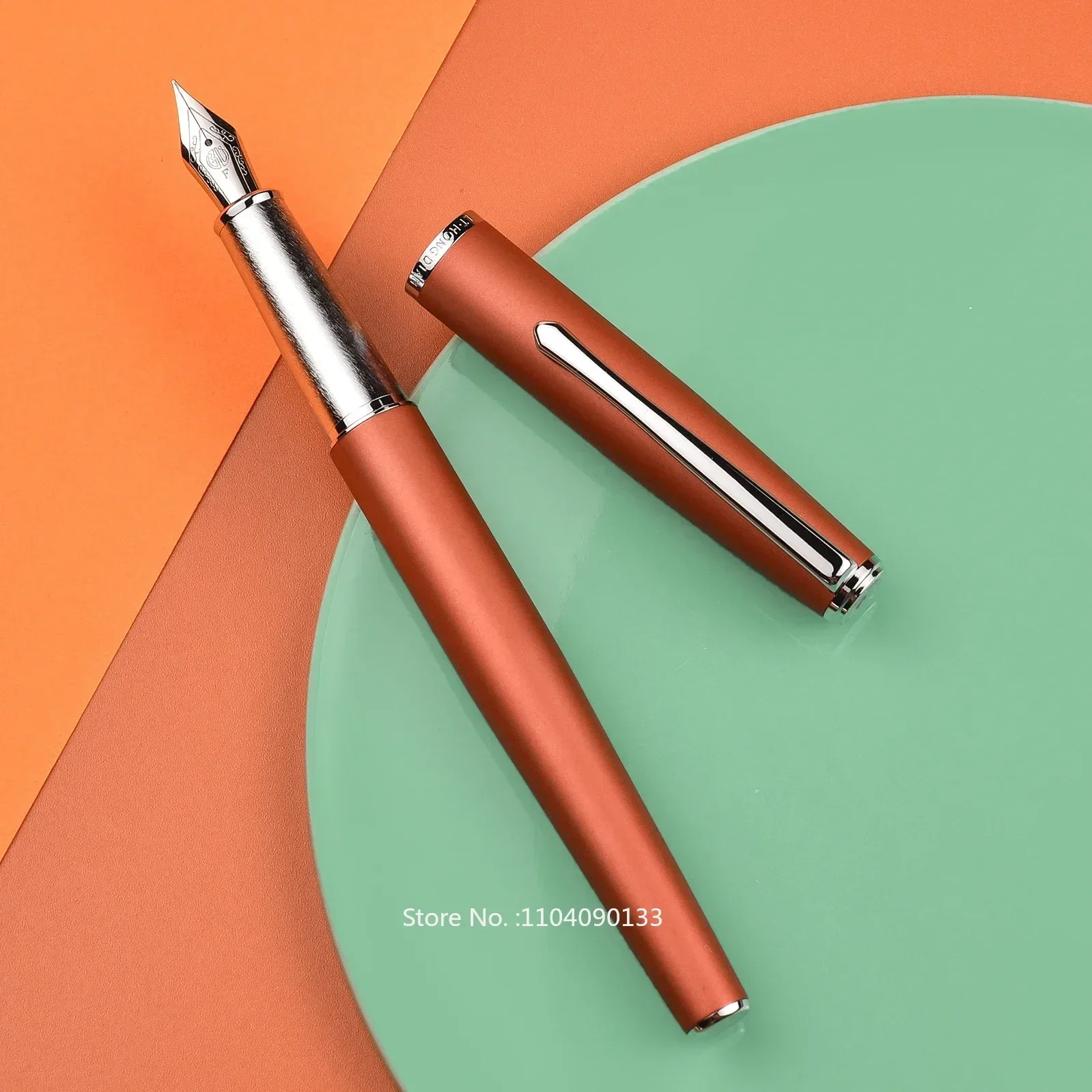 Hongdian 920 Orange Metal Fountain Pen Venus Color Series Extra Fine / Fine Nib 0.4/0.5mm Elegant Excellent Business Office Pen