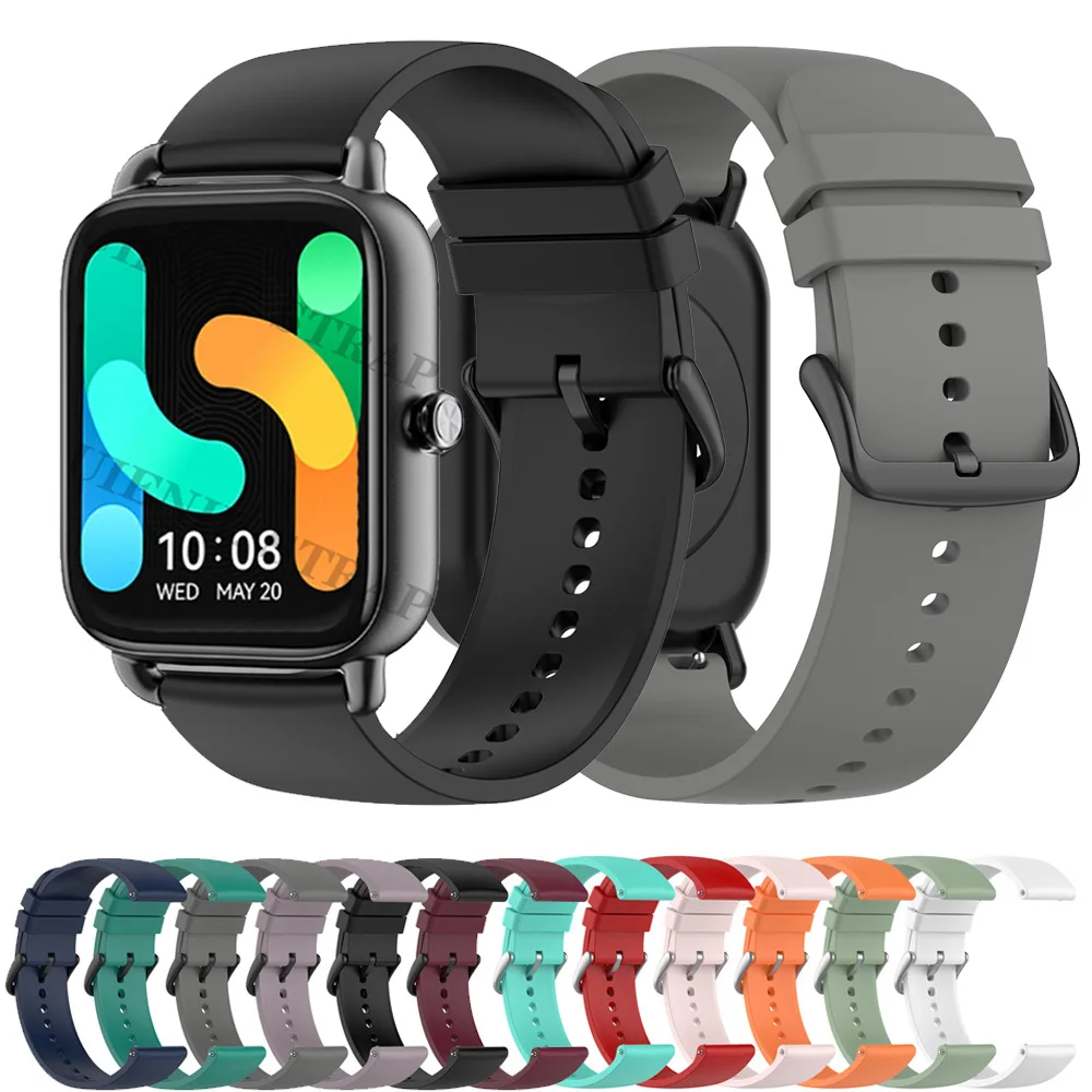 ل Haylou RS4 زائد حزام سوار معصم من السيليكون الرياضة سوار استبدال Watchbands 20 مللي متر حزام (استيك) ساعة ل Haylou RS4 LS02 كوريا