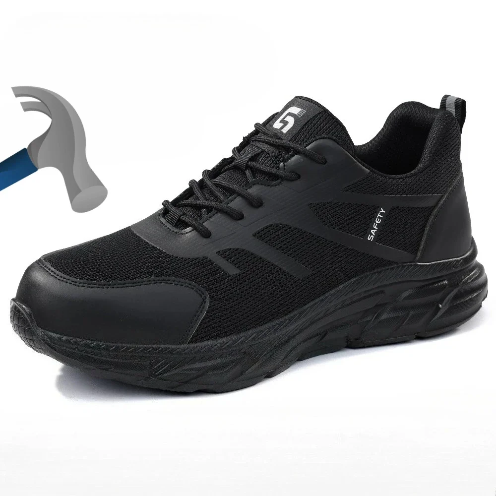 Work Sneakers Men Anti-smash Anti Puncture Safety Shoe Men Boots Rotating Button Indestructible Breathable The Four Seasons Shoe
