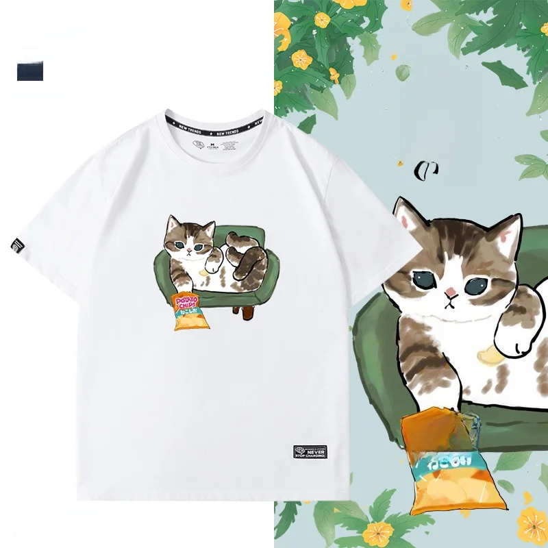 

Lazy Slaer Print T-irt ort Sve Loose Fit Casual Cotton Tee for Youth round Ne Heat Transfer Printed T-irt