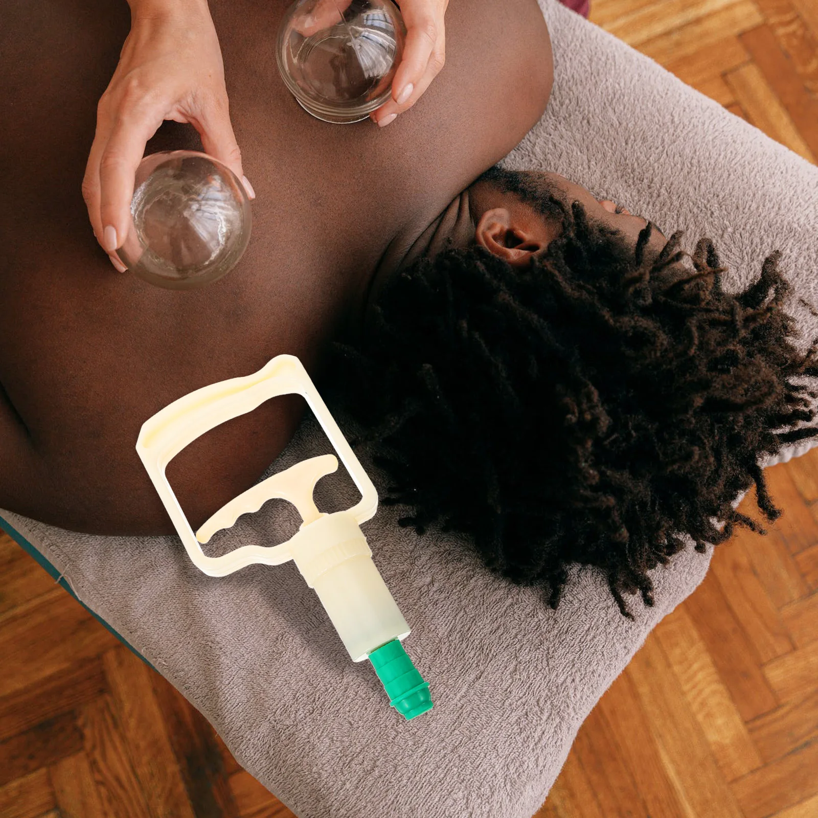 

Vacuum Cupping Hand Pump Replacement Plastic Air Exhaust Tool for Suction Cup Therapy Lightweight Manual Body Cupping Device