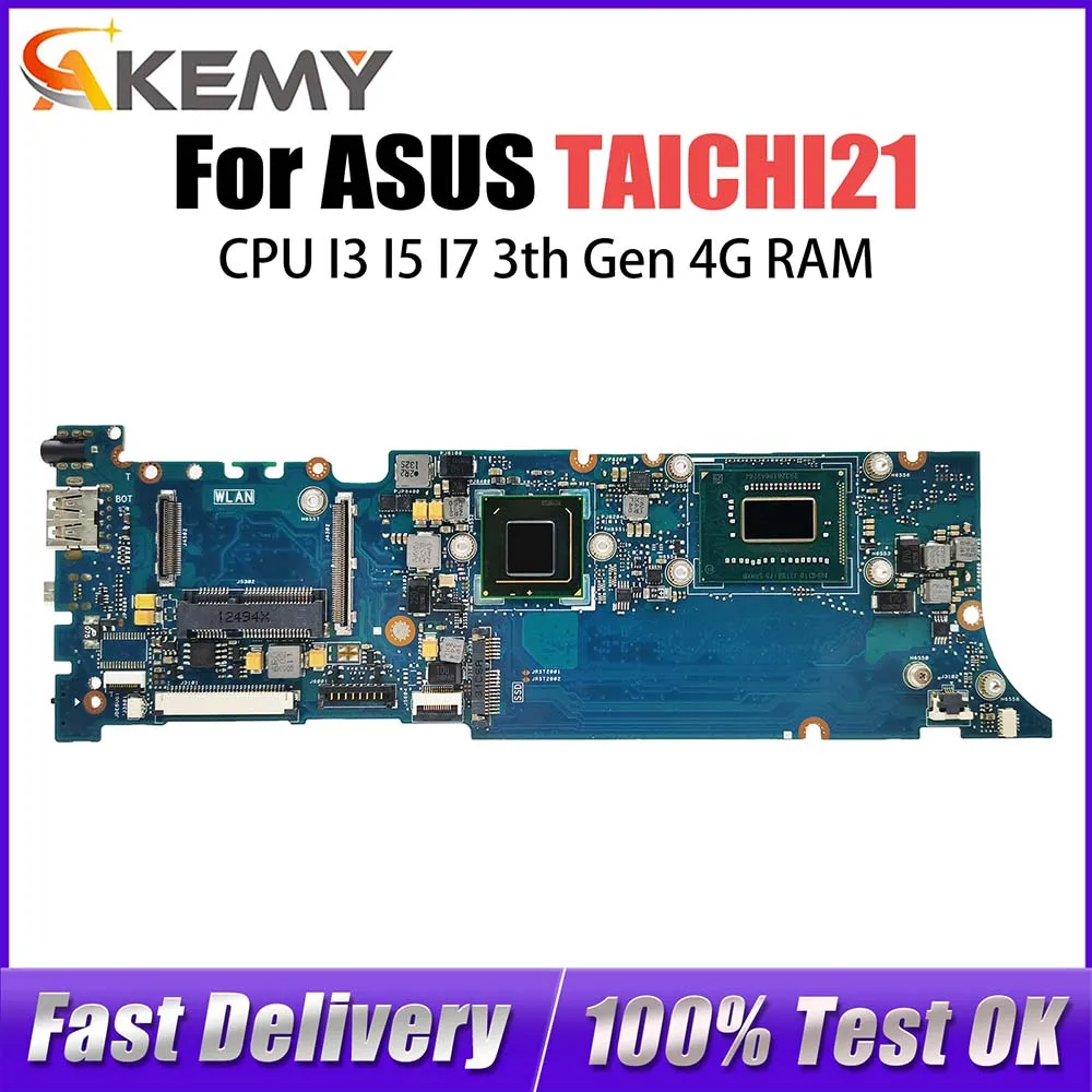 

Notebook TAICHI21 Mainboard For ASUS TAICHI 21 Laptop Motherboard With I3-3217U CPU 4GB RAM