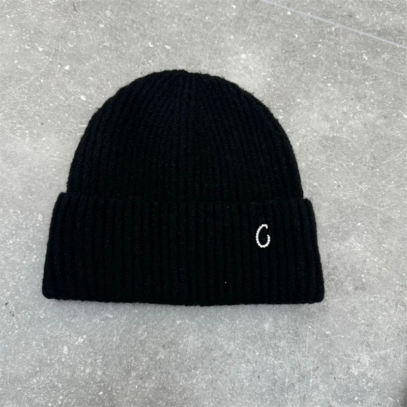 Beanie Hat Woman Winter Warm Plushed Knitted hats Outdoor Ear Protected Perforated Woolen Hats Female Sinple Beanies Man