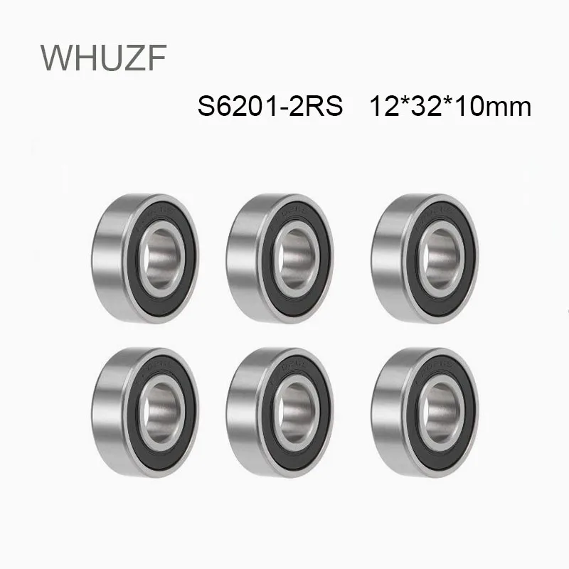 

WHUZF 5/10PCS S6201RS Bearing 12*32*10 mm ABEC-3 440C Stainless Steel S 6201RS Ball Bearings S6201 Stainless Steel Ball Bearing