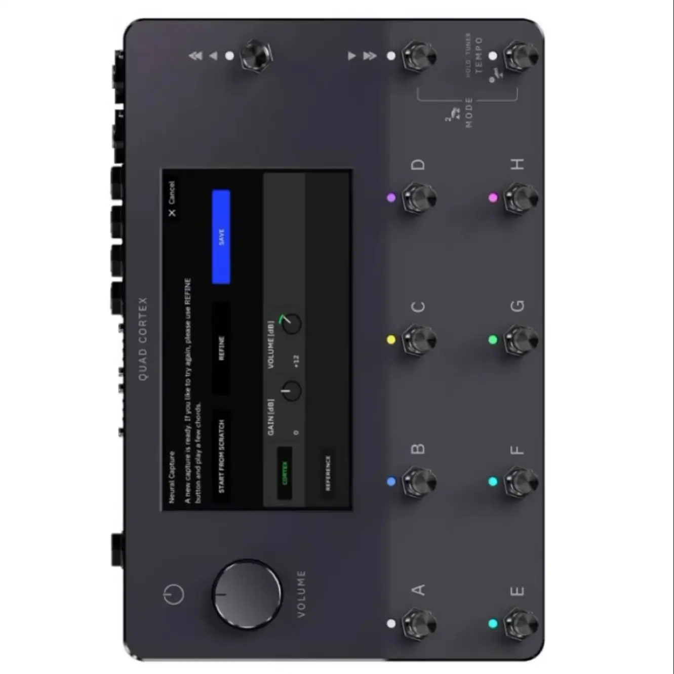 Neural DSP Quad Cortex procesador multiefectos más potente para modelar pisos Pantalla de 7” con sensores multitáctiles