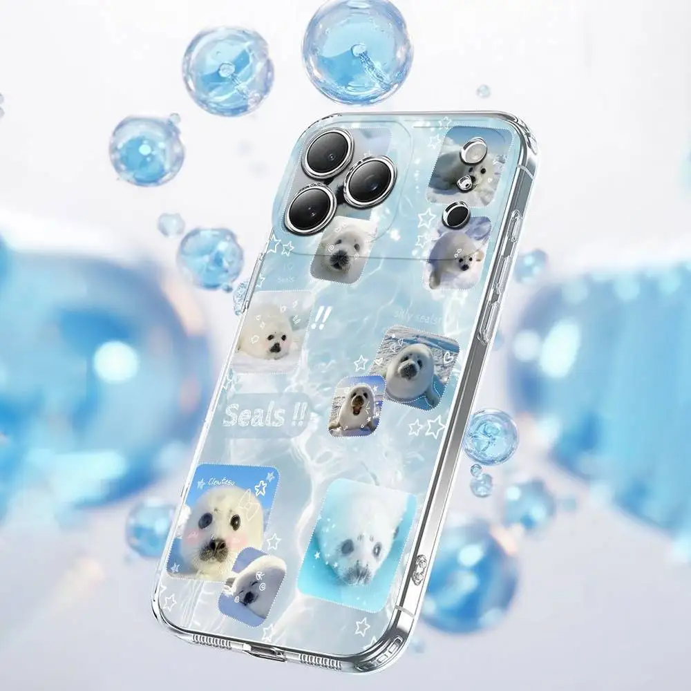 Seal Seals Collage Phone Case For iPhone 17,16,15,14,13,12,11,Plus,Pro,Max,Plus,E,Air,Mini Transparent Cover