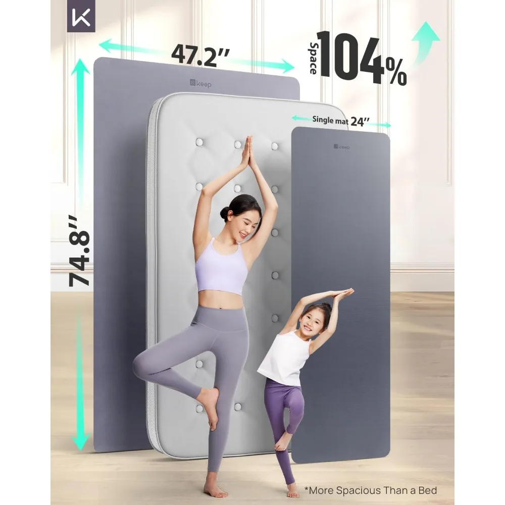 سجادة يوجا سميكة للغاية للرجال والنساء - بساط للتمرين مع حزام، 75 × 47 × 0.28، مثالية للياقة البدنية والتمرين