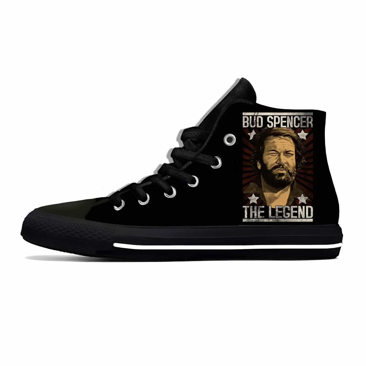 Hot Anime Cartoon Manga Movie Actor Bud Spencer Casual Cloth Shoes High Top Lightweight Men Women Sneakers High Top Board Shoes