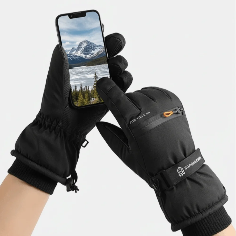 

Теплые однотонные зимние лыжные перчатки, утепленные перчатки для сноуборда, ветрозащитные сверхлегкие перчатки с сенсорным экраном для верховой езды
