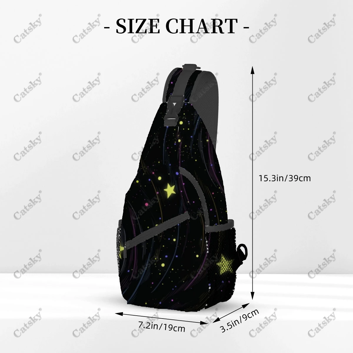 Star Men\'s casual slanted shoulder bag chest bag large capacity printed sports storage women crossbody bag