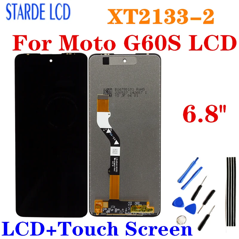 

Original 6.8'' For Motorola Moto G60S LCD Display With Touch Screen Digitizer Assambly For Moto G60S XT2133-2 Display With Frame