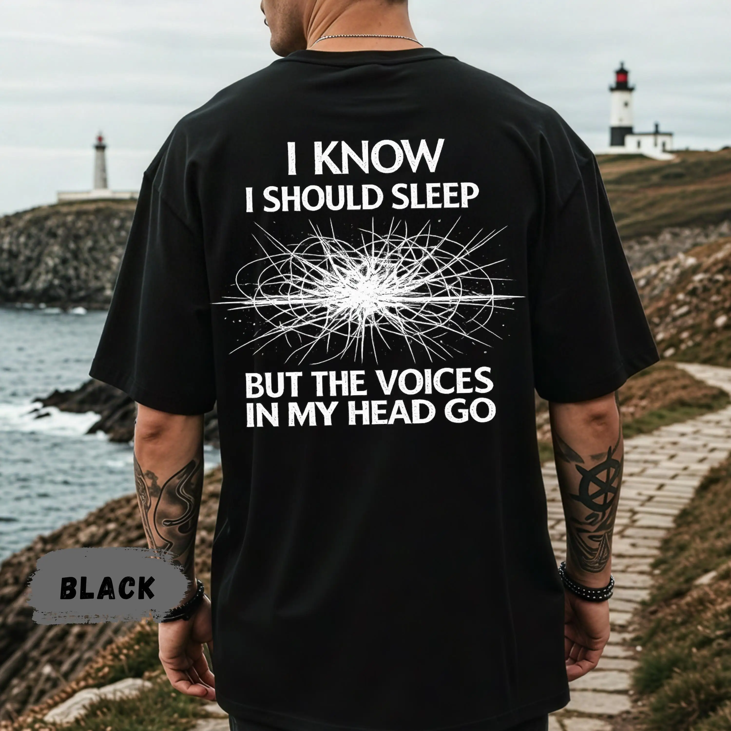 I Know I Should Sleep Shirt Funny Insomnia Tee Sarcastic Graphic T-Shirt Voices in My Head Dark Humor Unisex High-quality Top