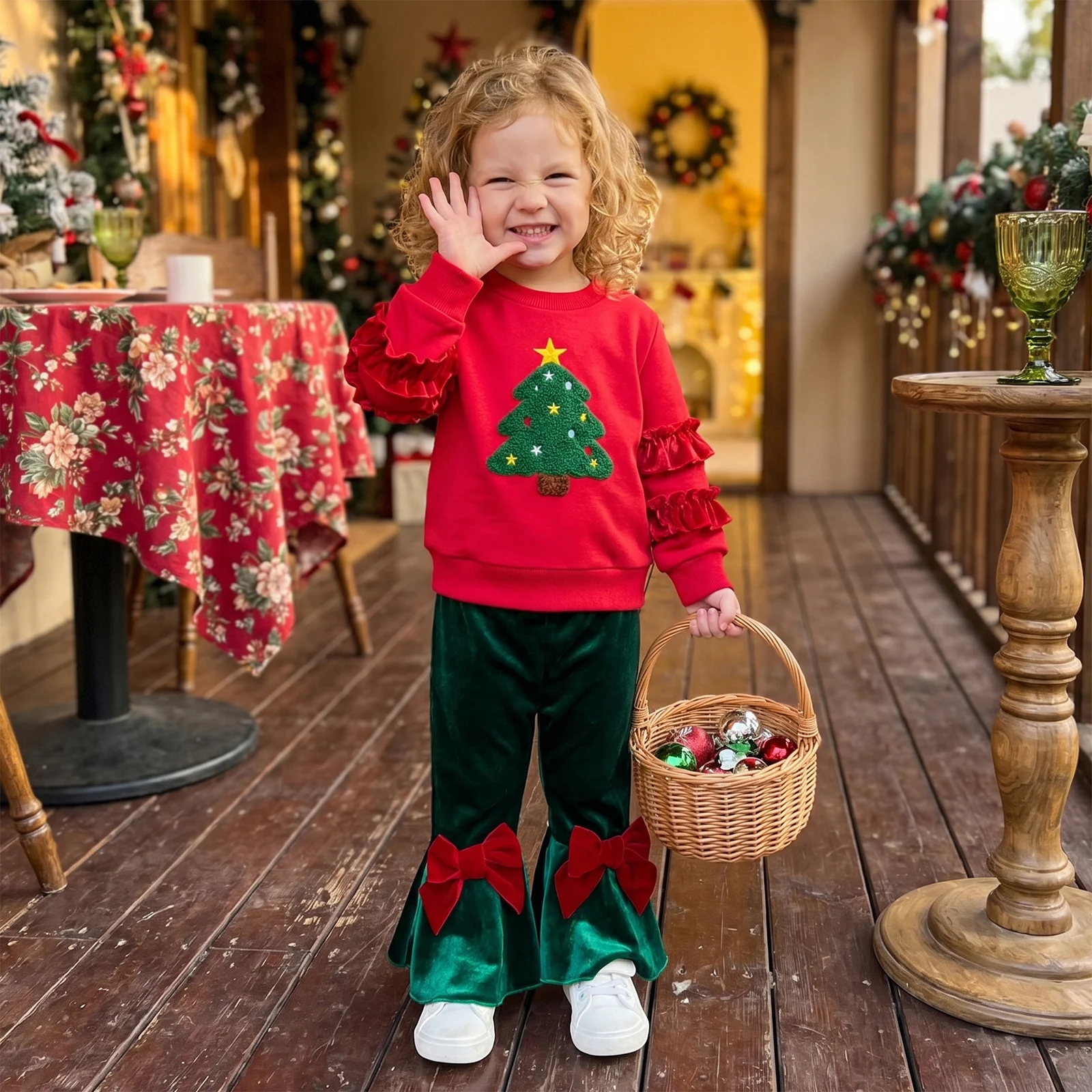 2027 Neujahrs-Outfit für Klein – Embroidery Xmas Tree Bewertung und Preis